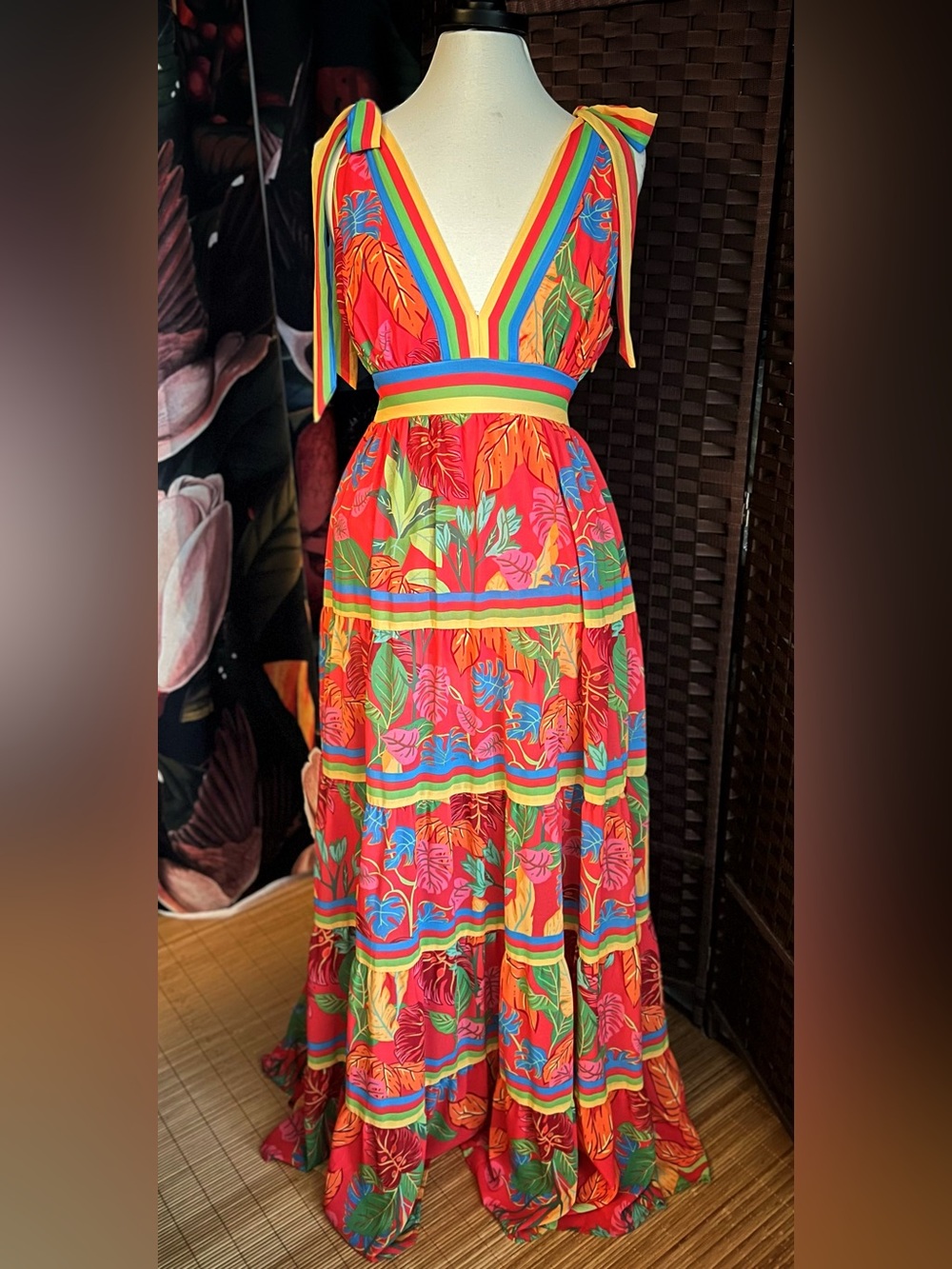 Flying Tomato Tropical Floral Maxi Dress